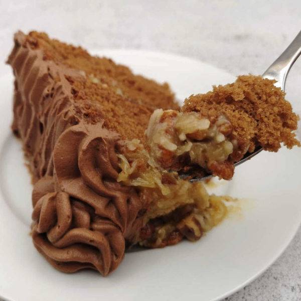 German Chocolate Cake With Coconut-Pecan Cajeta Frosting Recipe | Bobby  Flay | Food Network