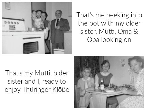 That's me, over 50 years ago, already enjoying cooking and eating. Now, I've written these German recipes in English so you can easily make them.