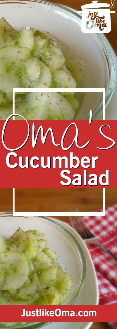 Oma's traditionele Duitse komkommersalade is zo makkelijk te maken, en ZO lekker!'s traditional German Cucumber Salad is so easy to make, and SO delicious!